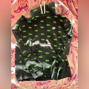 Nike Black Hoodie with Green Accents